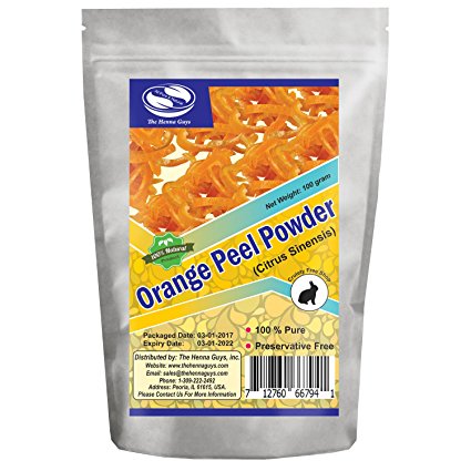 100 Grams Orange Peel Powder - 100% Pure & Natural Herbs, Multi-Purpose Use, Food Spices, hair conditioning, herbal supplements & skin care.