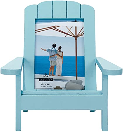 Malden International Designs Shoreline Adirondack Dimensional Wooden Chair Frame, 4x6, Turquoise