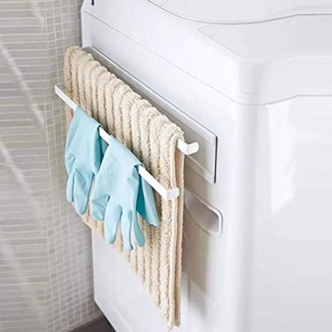 Ejoyous Magnetic Towel Bar, Wall Mount Double Towel Holder Towel Hanger for Refrigerator, Kitchen Stove, Oven, Dishwasher, Sink, Laundry Washing Machine, No Drilling(White)