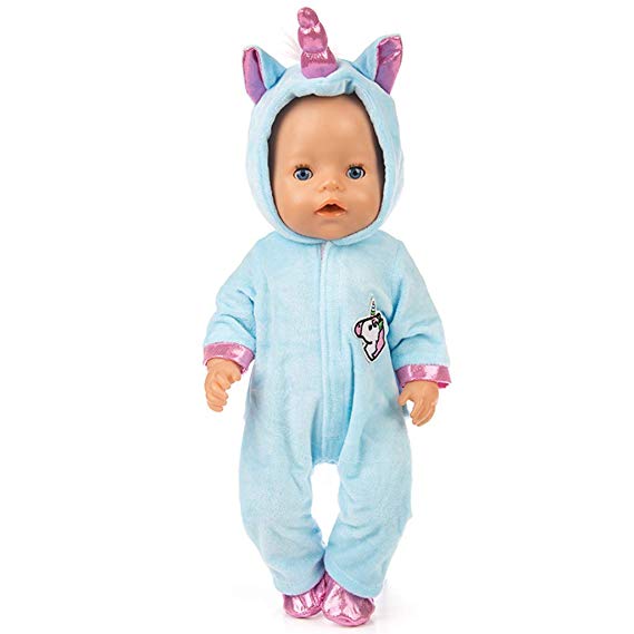 Amycute 18 inches Unicorn Costume Jumpsuit Doll Clothes, Shoes,Princess Party Costumes