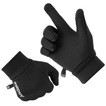 Andake Winter Cycling Gloves, Touchscreen Gloves, Lightweight Windproof Gloves with Reflective Logo, Great for Gardening, Running, Riding, Driving and Daily Wear