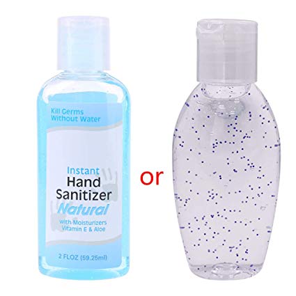 60ml Portable Travel Anti-Bacteria Disposable Waterless Moisturizing Hand Sanitizer -Pocket Fruit-Scented Cleansing Fluid with Clear Bottle Shampoo Cleansing Fluid