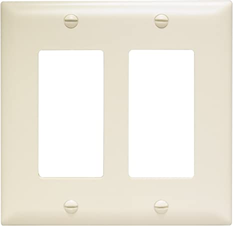 Legrand - Pass & Seymour TP262LACC30 Trade Master Nylon Wall Plate with Two Decorator Openings, Two Gang, Light Almond