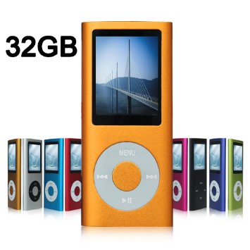 GGMartinsen 32 GB Orange Portable MP3MP4 Player with Multi-lingual OS  Multi-Functional MP3 Player  MP4 Player with Mini USB Port Voice Recorder  Media Player  E-book reader