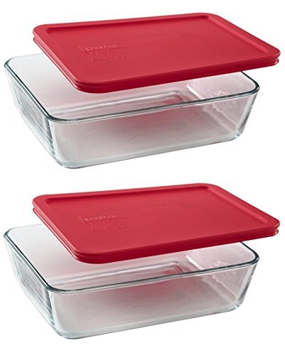 Pyrex 6-Cup Rectangle Food Storage, Pack of 2 Containers