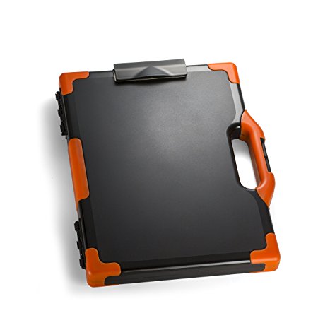 Officemate OIC CarryAll Clipboard Storage Box, Letter/Legal Size, Black and Orange (83326)