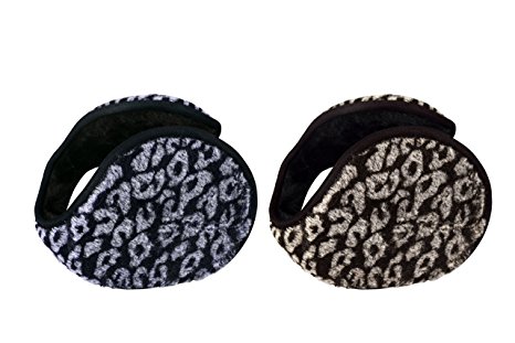 Peach Couture Womens Cozy Soft Warm Winter Beautiful Pattern Ear Muffs 2 Pack