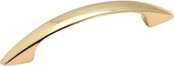 Amerock | Cabinet Pull | Polished Brass | 3 inch (76 mm) Center to Center | Everyday Heritage | 1 Pack | Drawer Pull | Drawer Handle | Cabinet Hardware