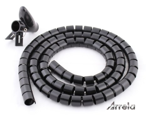 Arrela Cable Sleeve Cable Pipe Cable Management with Thread Guide - Black22mm