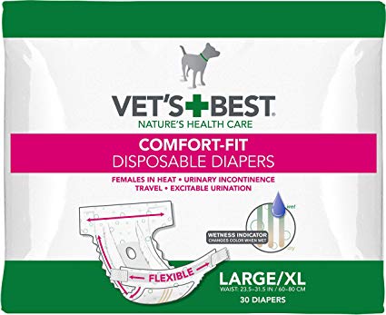 Vet's Best Comfort Fit Dog Diapers | Disposable Female Dog Diapers |