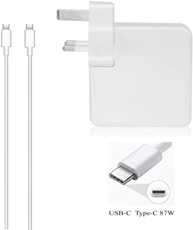 DTK 87W USB C Power Adapter Type C Charger Compatible for MacBook Pro 12'' 13'' 15'' 2016 Late MacBook Air 2018 Samsung Galaxy Note/S HUAWEI MATE Series Lenovo ASUS Acer Dell HP Huawei MateBooK