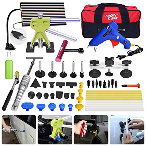 FLY5D 32Pcs Auto Body Car Dent Repair Removal Kit Dent Lifter Slide Hammer Hail Repair Tool Kits Pdr Starter Kits