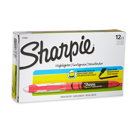 Sharpie 1754464 Accent Liquid Pen-Style Highlighter, Fluorescent Pink, 12-Pack