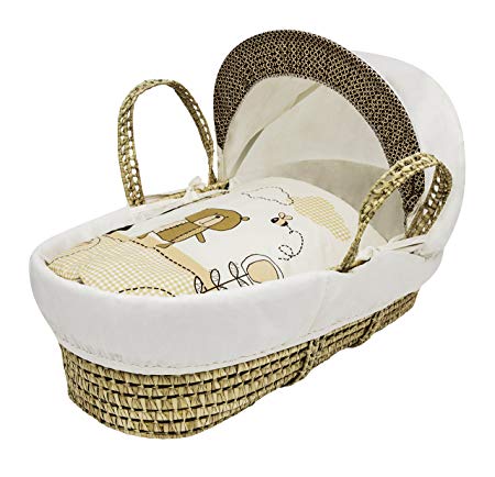 Kinder Valley Tiny Ted Moses Basket, Cream