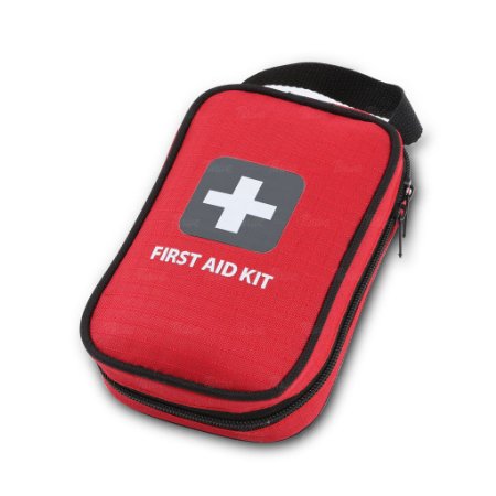 First Aid Kit - 100 Pieces - Bag. Packed with hospital grade medical supplies for emergency and survival situations. Ideal for the Car, Camping, Hiking, Travel, Office, Sports, Pets, Hunting, Home