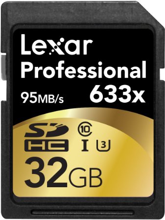 Lexar Professional 633x 32GB SDHC UHS-IU3 Card Up to 95MBs Read wImage Rescue 5 Software - LSD32GCBNL633