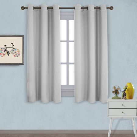 Nicetown Window Treatment Thermal Insulated Grommet Room Darkenining Curtains / Drapes For Bedroom (2 Panels,42 by 63,Platinum)