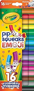 Crayola Emoji Stampers, Pip Squeaks Washable Markers, Gift for Boys & Girls, 16 Count