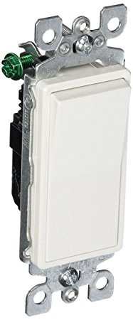 Leviton 5601-2WM 8 Pack 15Amp 120/277V Decora Rocker Single Pole AC Quiet Switch, White