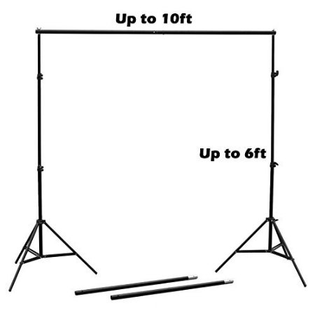 Nulink 10FT Professional Photography Video Photo Adjustable Muslin Backdrop Support Stand Kit with Crossbar & Carry Bag