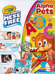 Crayola Color Wonder Alpha Pets, Mess Free Coloring for Toddlers, Alphabet Coloring Pages, Gift for Toddlers, Ages 3, 4, 5 [Amazon Exclusive]