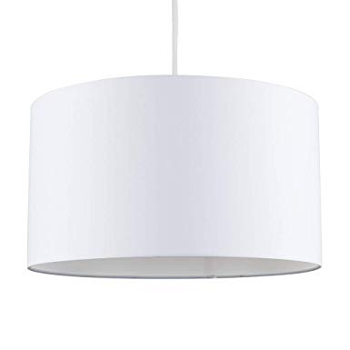 MiniSun Extra Large Modern White Cylinder Ceiling Pendant/Table Lamp Drum Light Shade