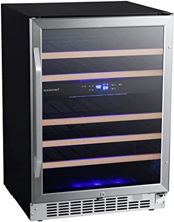 EdgeStar CWR462DZ 24 Inch Wide 46 Bottle Built-In Wine Cooler with Dual Cooling Zones