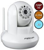 Foscam FI9821W  V2 Megapixel HD 1280 x 720p H264 WirelessWired PanTilt IP Camera with IR-Cut Filter White