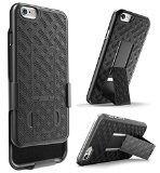 iPhone 6S Case iPhone 6S  6 Holster Defender Case E LV Shock-Absorption  High Impact Resistant Armor Holster Defender Case Cover with Kickstand and Belt Swivel Clip for iPhone 6S  iPhone 6 with 1 Stylus 1 Screen Protector and 1 Microfiber Black