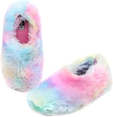 Onmygogo Fuzzy Winter Indoor Slippers for Women