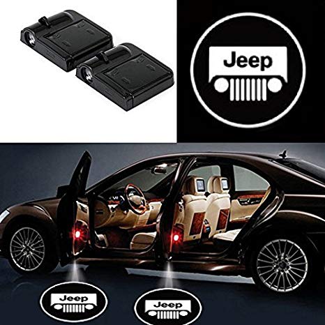 IHEX Auto 4pcs Jeep Door Light Car Wireless Led Welcome Projector, Entry Welcome Laser Courtesy Lights Ground Ghost Shadow Light Lamp