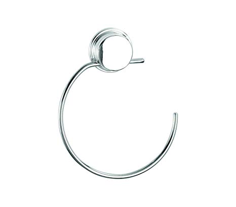 Croydex Chrome Plated Mild Steel Rust Free Stick 'N' Lock Plus Adhesive or Screw Fix Towel Ring, Silver