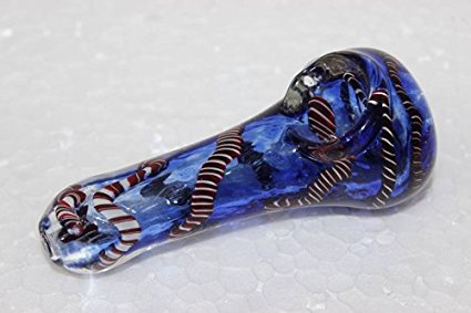 4" thick color **Changing** "Frit" with carb hole - handmade art incense **Glass** Burner