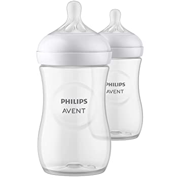 Philips AVENT Baby Bottle with Natural Response Nipple, Clear, 9 Oz, Pack of 2