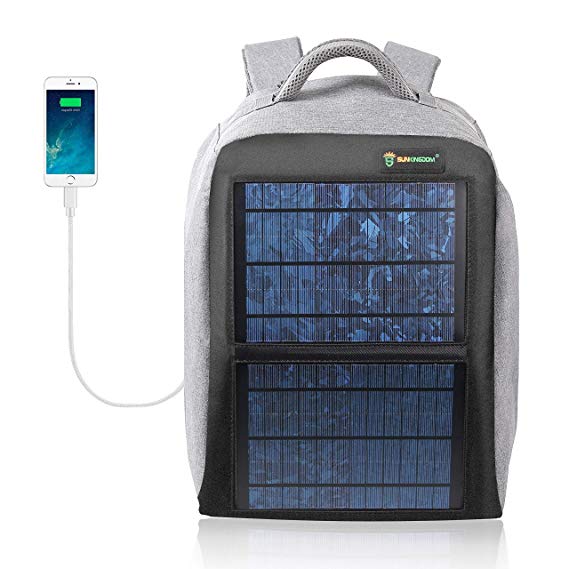 SUNKINGDOM portable hiking Powered Waterproof Anti-theft Durable and mutiple function solar backpack with 12W poly solar panel solar charger for all USB devices