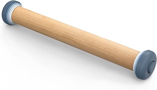 Joseph Joseph PrecisionPin Baking Adjustable Rolling Pin - Consistent and Even Dough Thickness for Perfect Baking Results, Sky