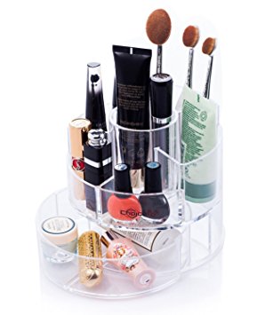 Choice Fun Vanity and Beauty Accessories Organizer Makeup Holder Rotating Transparent QFJJSN-NSF-1604
