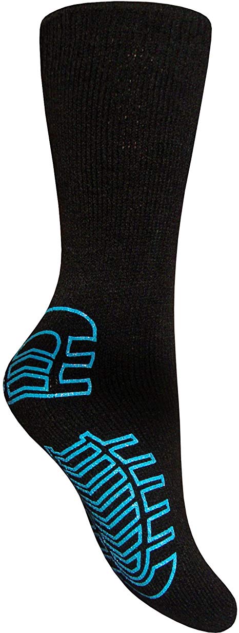 Men's Soft Thermal Non-Slip Slipper Gripper Socks (Black)