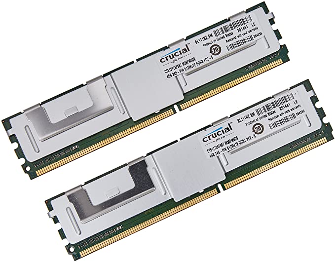 Crucial 8GB Kit (4GBx2) DDR2-667MHz (PC2-5300) CL5 Fully Buffered ECC FBDIMM Server Memory CT2KIT51272AF667 / CT2CP51272AF667