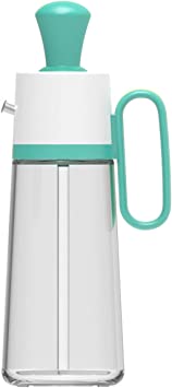 Topsky Glass Oil Bottle with Silicone Brush, 2 in 1 Oil Dispenser Bottle, Oil Container for Kitchen Restaurant Cooking, BBQ, Baking and Air Fryers, 550ml (Green)