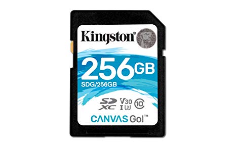 Kingston Canvas Go! 256GB SDXC Class 10 SD Memory Card UHS-I 90MB/S R 45MB/S (SDG/256GBET)