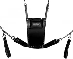 Premium Black Leather Sex Swing