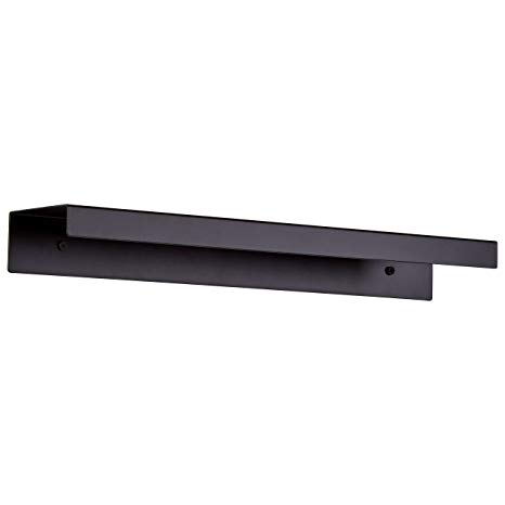 Rivet Modern Metal Shelf, 18"W, Black