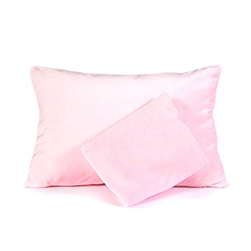 2 Pink Snuggle Toddler Pillowcases, Super Soft Ultra Plush, Fits 13x18 and 14x19 Toddler and Travel Pillows, Envelope Style Closure, Set Of 2