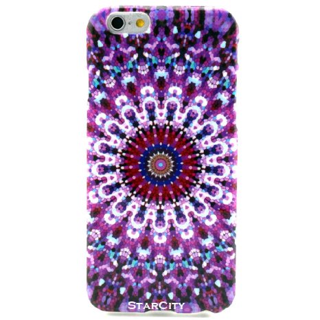 iPhone 6 Case, StarCity ® iPhone 6 (4.7-inch) Case, Flexible Silicone TPU Case Skin Gel [Shock Absorbent] Protective Cover Case for iPhone 6 (4.7-inch) (2014) (Flower Series_Purple)