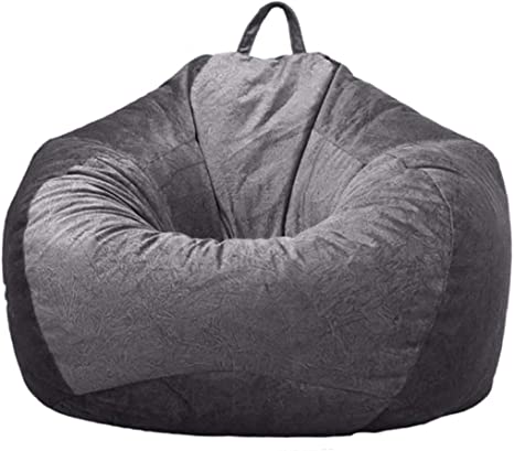WAQIA Posh Microsuede Stuffed Animal Storage Bean Bag Chair Cover(No Filler) Stuffable Zipper Beanbag Replacement Cover for Kids and Adults Without Filling