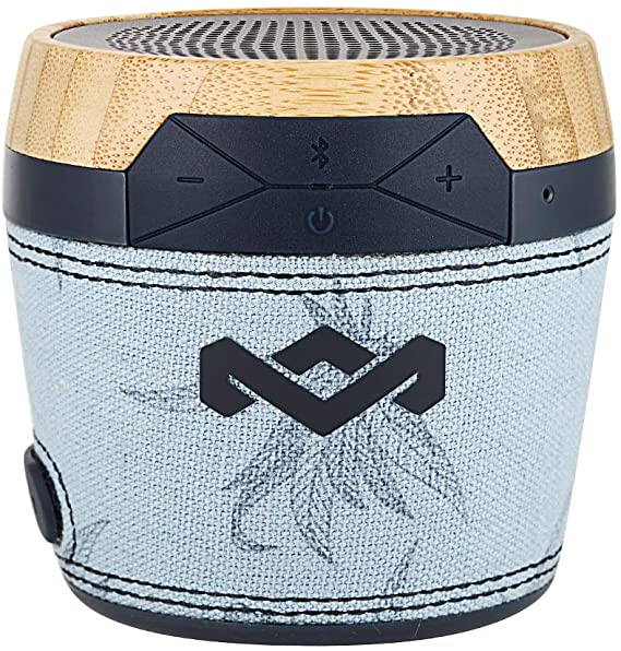 Marley Chant Mini BT - Portable Bluetooth Speaker, Splash Resistant, 6hr Play Time Battery Life, Mic Speakerphone, Carabiner Clip, Wireless Connect iPhone, iPad, Samsung and More - Blue Hemp