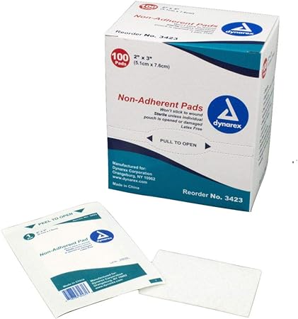 PAD NON-ADHERENT 2X3 STERILE Size: 100