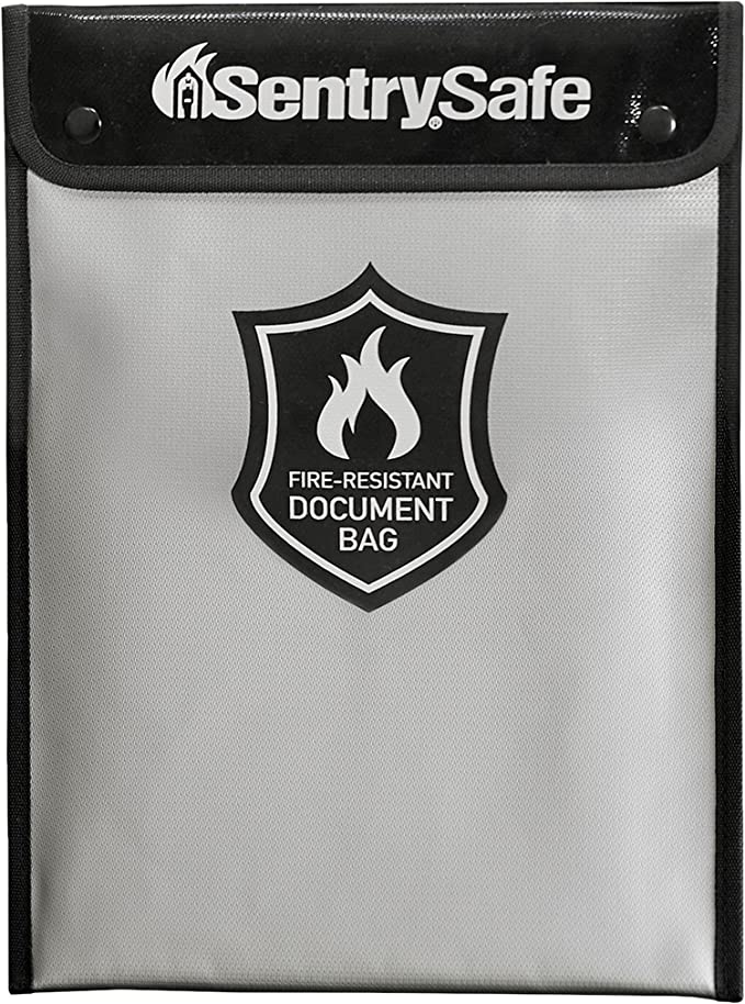 SentrySafe Fire and Water Resistant Bag with Zipper for Documents, 1.5" x 11" x 15", FBWLZ0