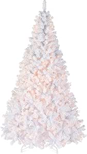 Best Choice Products Pre-Lit White Christmas Tree, 7.5ft Artificial Snow Flocked Full Fir Tree, Holiday Decoration w/ 550 Lights, 1,346 Branch Tips